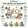 Furlivopets™ SunLeaf™ 5-in-1 Bird Window Play Garden – Window-Mounted Perch, Swing, Foraging, Bath & Enrichment Station for Cockatiels, Budgies, Lovebirds & Conures