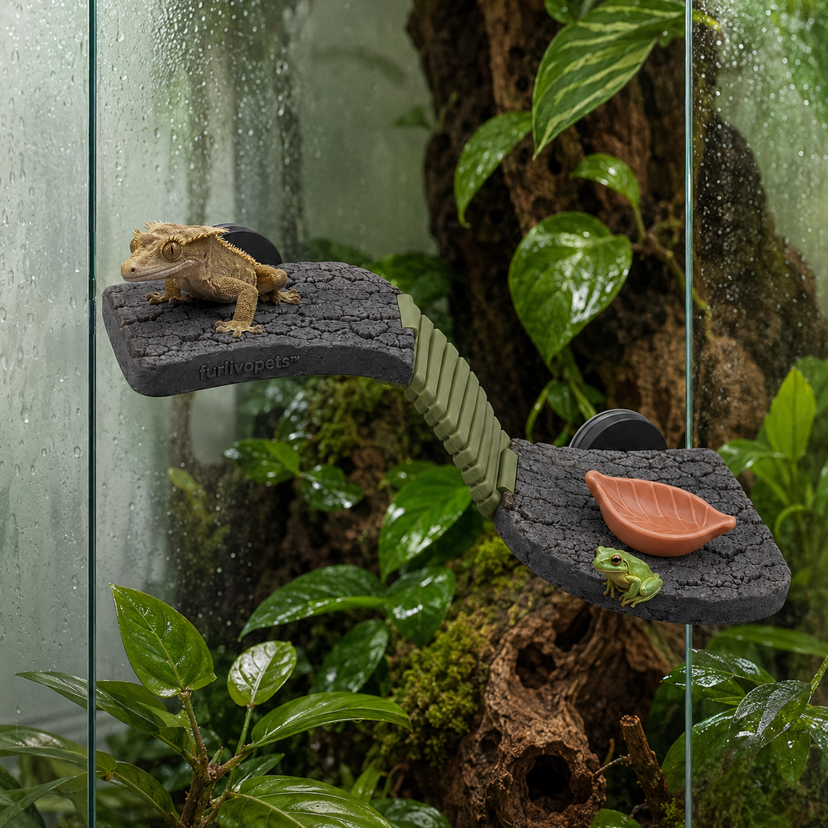 Furlivopets™ Canopy Trail Magnetic Reptile Climbing Ledge