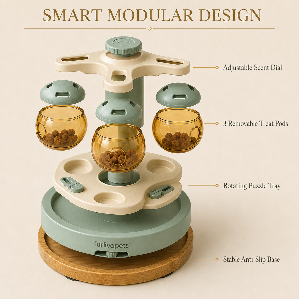 Furlivopets™ Spin & Seek Multi-Pet Foraging Carousel
