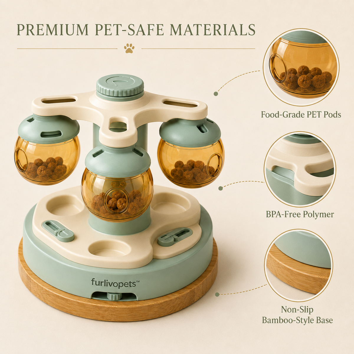 Furlivopets™ Spin & Seek Multi-Pet Foraging Carousel