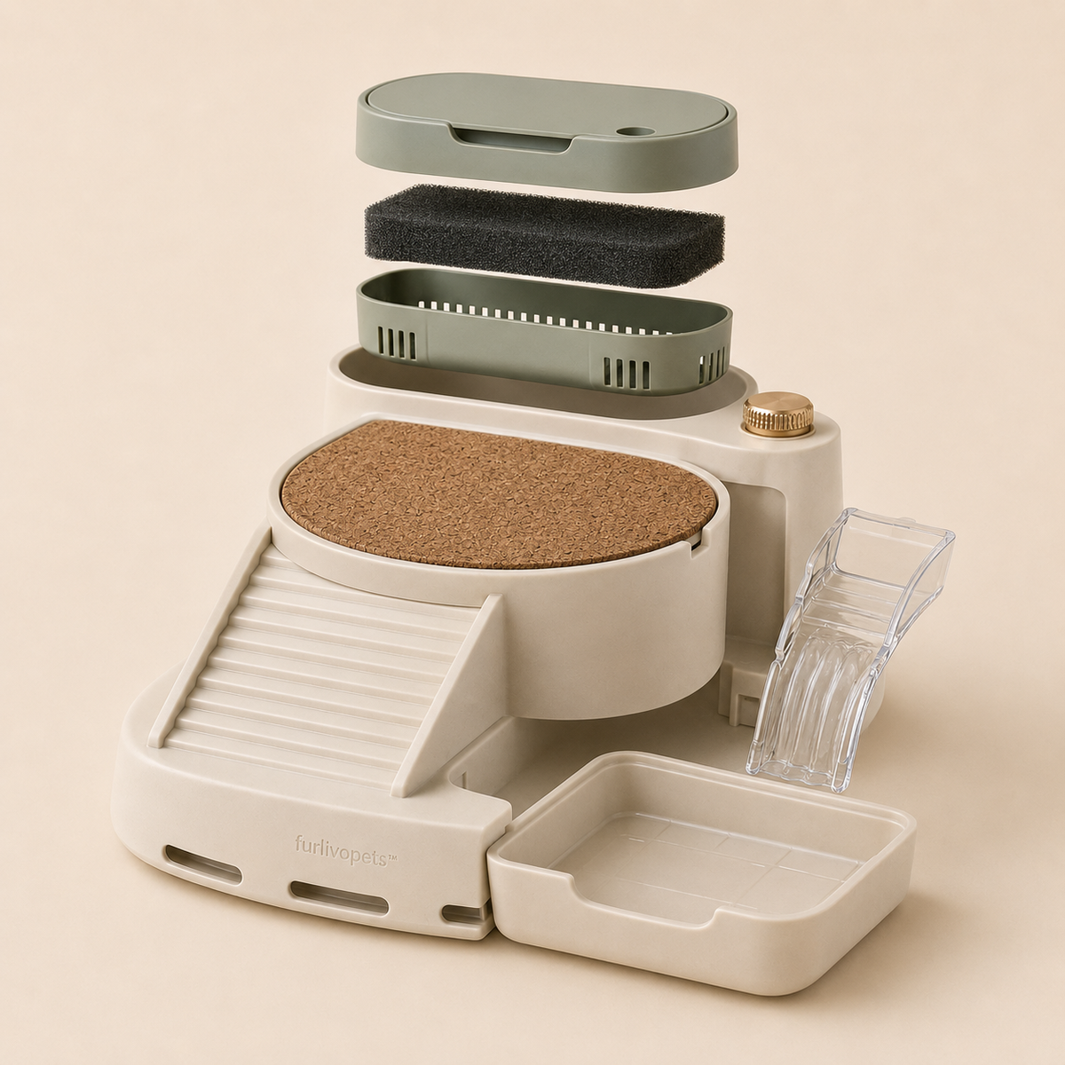 Furlivopets™ CascadeShell Basking Filter Isle