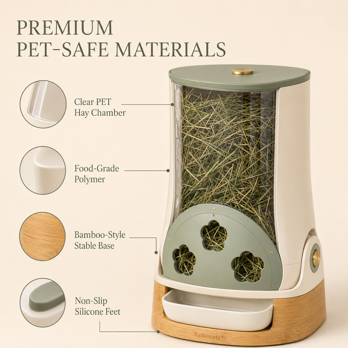Furlivopets™ CloverFlow Smart Hay Feeder