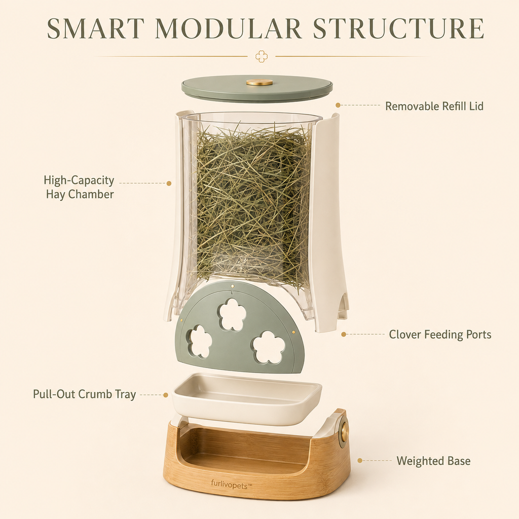Furlivopets™ CloverFlow Smart Hay Feeder